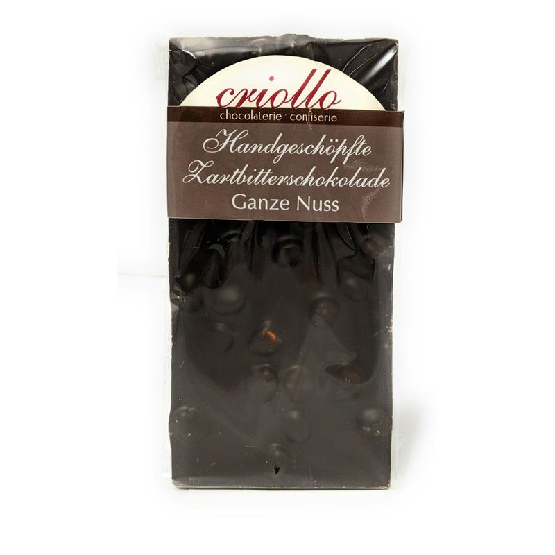 Criollo Handgeschöpfte Zartbitterschokolade mit ganzen Nüssen ca. 100g