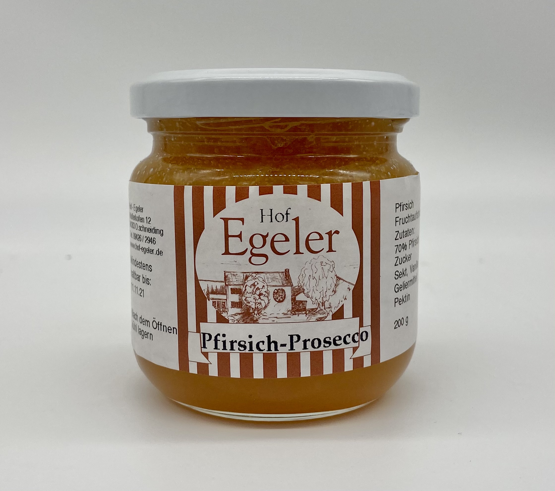 Hof-Egeler Pfirsich-Prosecco Marmelade 200g