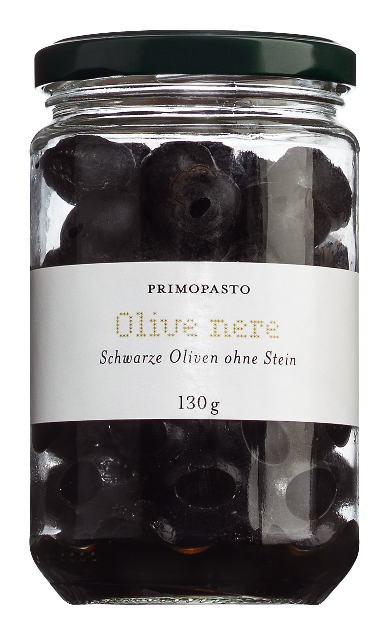 Primopasto Olive nere Schwarze Oliven ohne Stein 130g