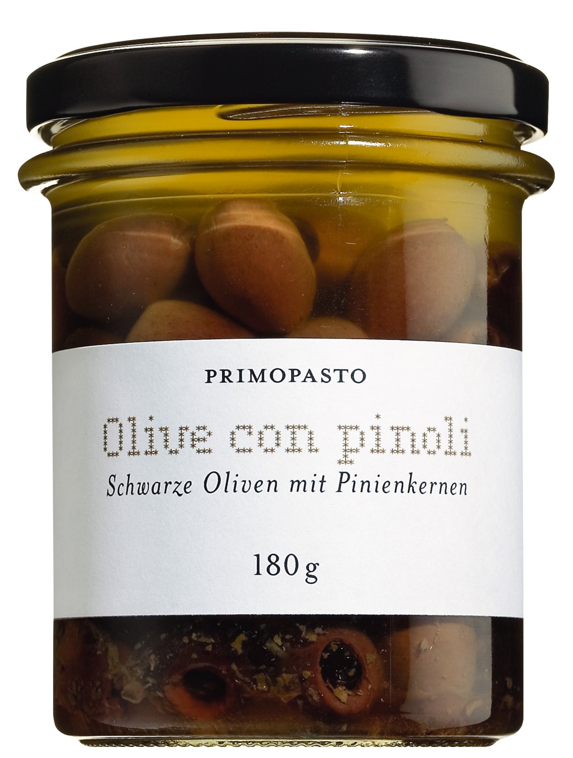 Primopasto Olive nere con pinoli - schwarze Oliven mit Pinienkernen
